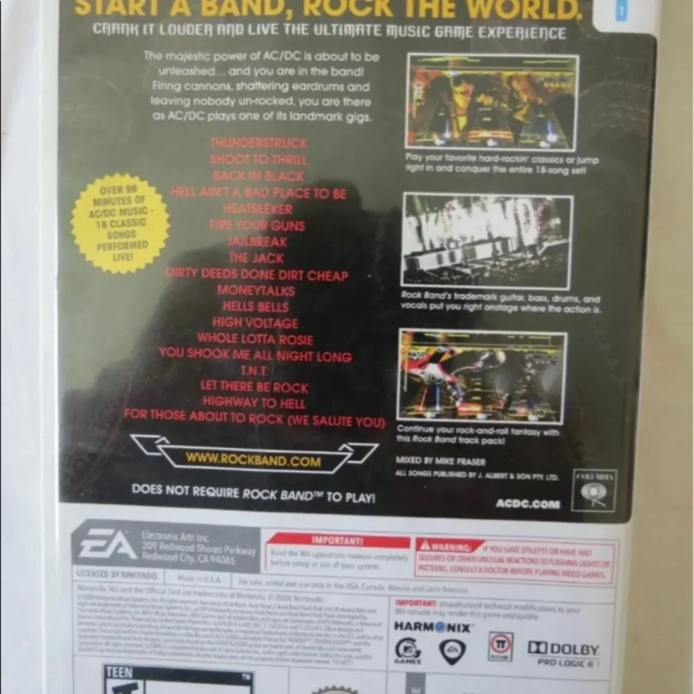 AC/DC Live: Rock Band Track Pack  (Wii, 2008)